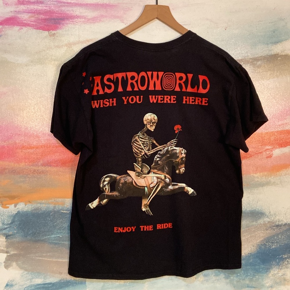 🔥EC🔥F/B 2018 ASTROWORLD 100% Cotton Wish U Were Here Tour T-shirt.